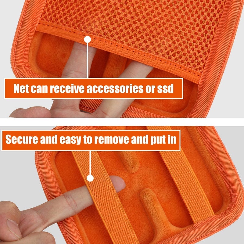 Aenllosi Hard Travel Case Replacement for SanDisk Extreme Portable External SSD (Black&Orange,Only Case) - Image 2